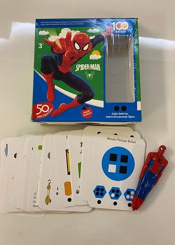  Beden Spiderman Eğitici Konuşan Kalem 50 Parçalı Eğitici Kart Oyunu