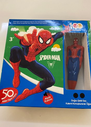  Beden Renk Spiderman Eğitici Konuşan Kalem 50 Parçalı Eğitici Kart Oyunu