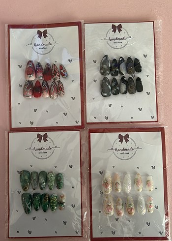 Bordo El Yapımı Takma Tırnak - Görsel 2