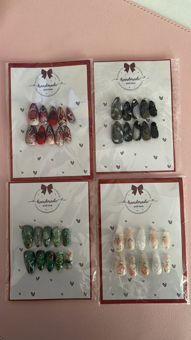 Bordo El Yapımı Takma Tırnak - Görsel 2