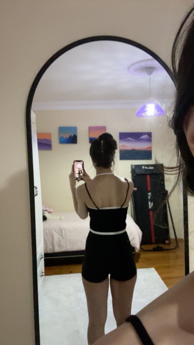 Bershka Siyah Mini Denim Şort - Görsel 4