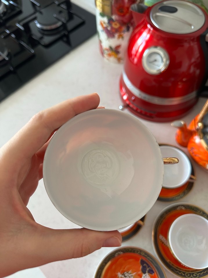 Ejderha Desenli Porselen Japon Çay Seti Geyşa damgalı - Görsel 4