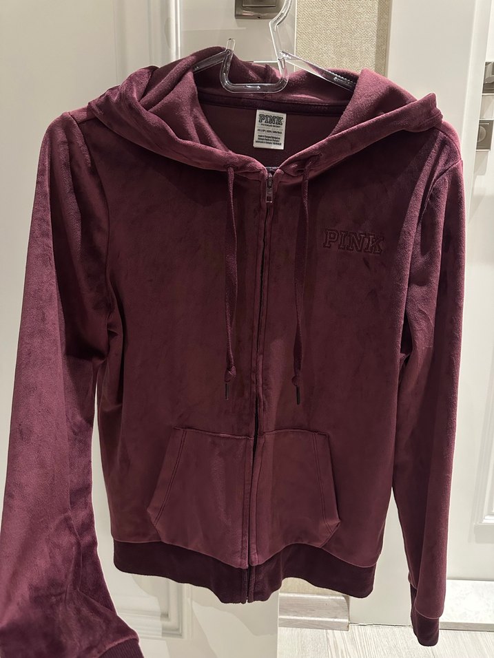 Bordo Kapüşonlu Fermuarlı Eşofman Takımı - Görsel 2