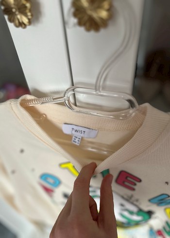 Baskılı Beyaz Kadın Sweatshirt - Görsel 4