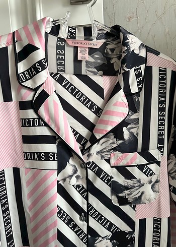 Victoria's Secret Baskılı Uzun Kollu Kadın Pijama takımı - Görsel 3