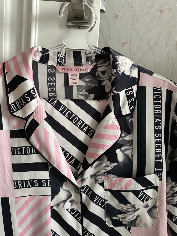 Victoria's Secret Baskılı Uzun Kollu Kadın Pijama takımı - Görsel 4