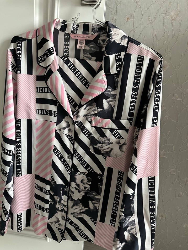 Victoria's Secret Baskılı Uzun Kollu Kadın Pijama takımı - Görsel 5