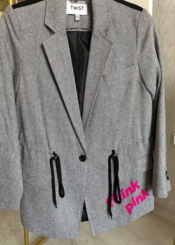 Düğmeli Gri Kadın Blazer Ceket