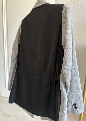 Twist Düğmeli Gri Kadın Blazer Ceket