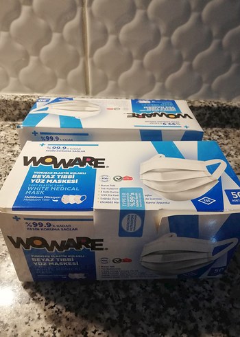 WOWARE Beyaz Tıbbi Yüz Maskesi 50'li - Görsel 2