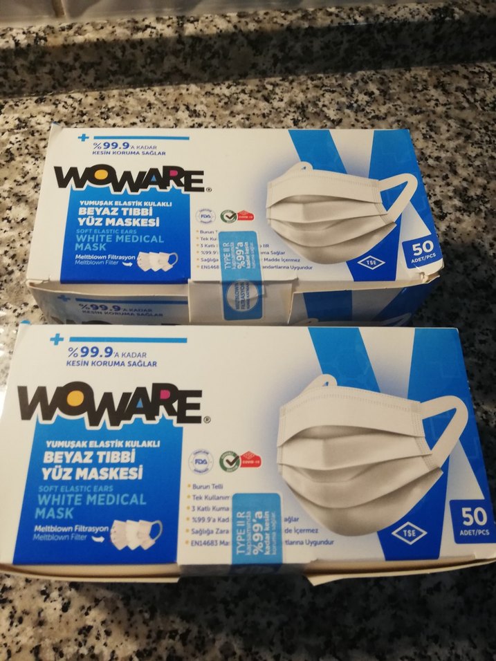 WOWARE Beyaz Tıbbi Yüz Maskesi 50'li - Görsel 3