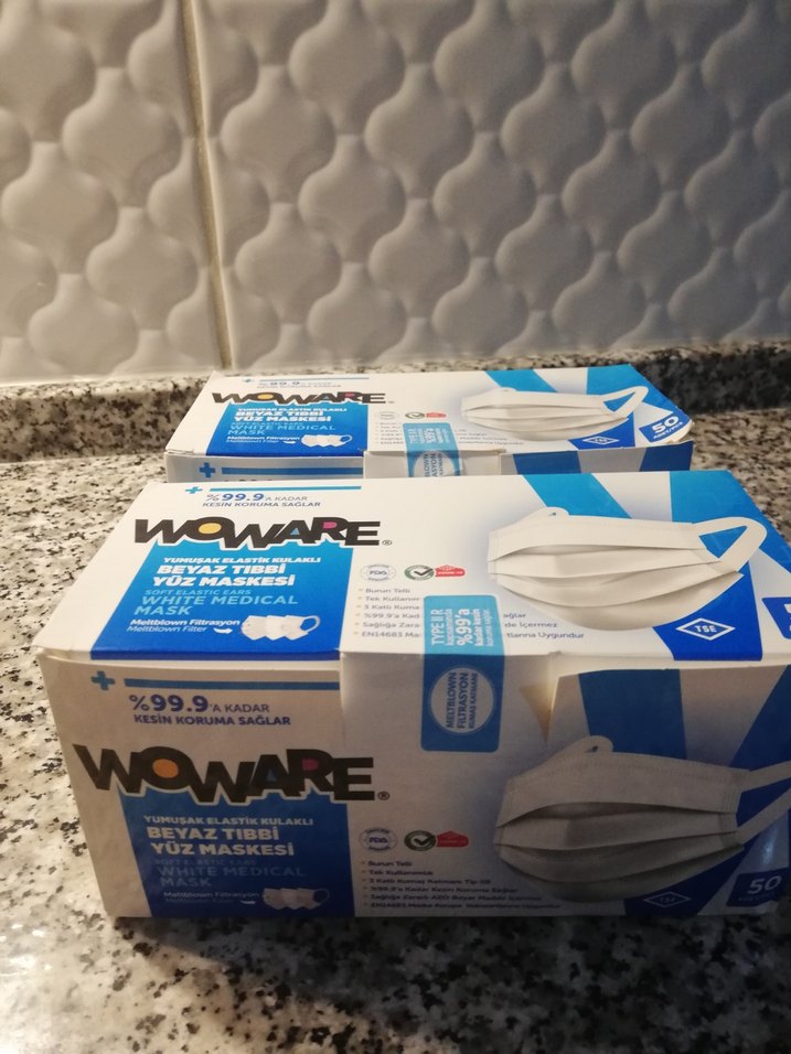 WOWARE Beyaz Tıbbi Yüz Maskesi 50'li - Görsel 4