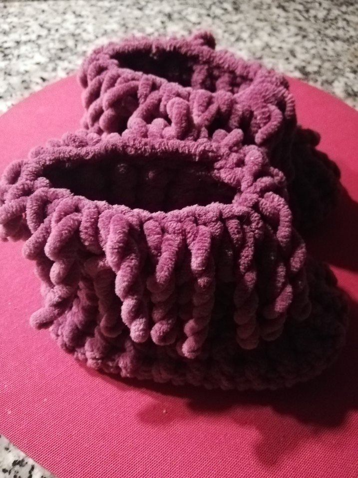 Mor Örgü Kız Çocuk Sıcak Terlik - Görsel 5