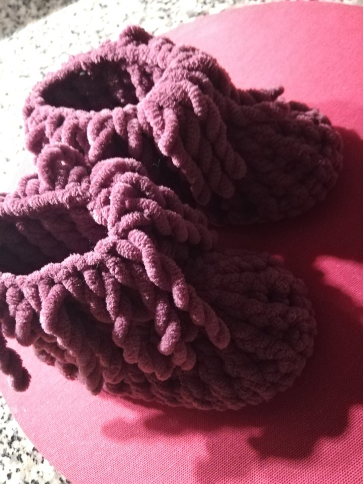 Mor Örgü Kız Çocuk Sıcak Terlik - Görsel 3