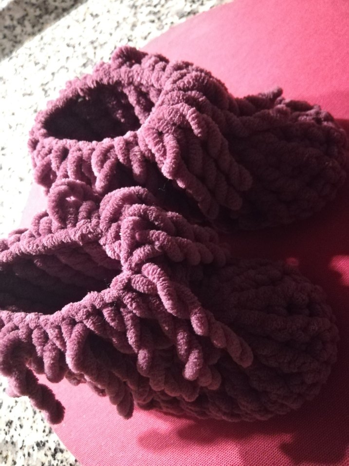 Mor Örgü Kız Çocuk Sıcak Terlik - Görsel 2