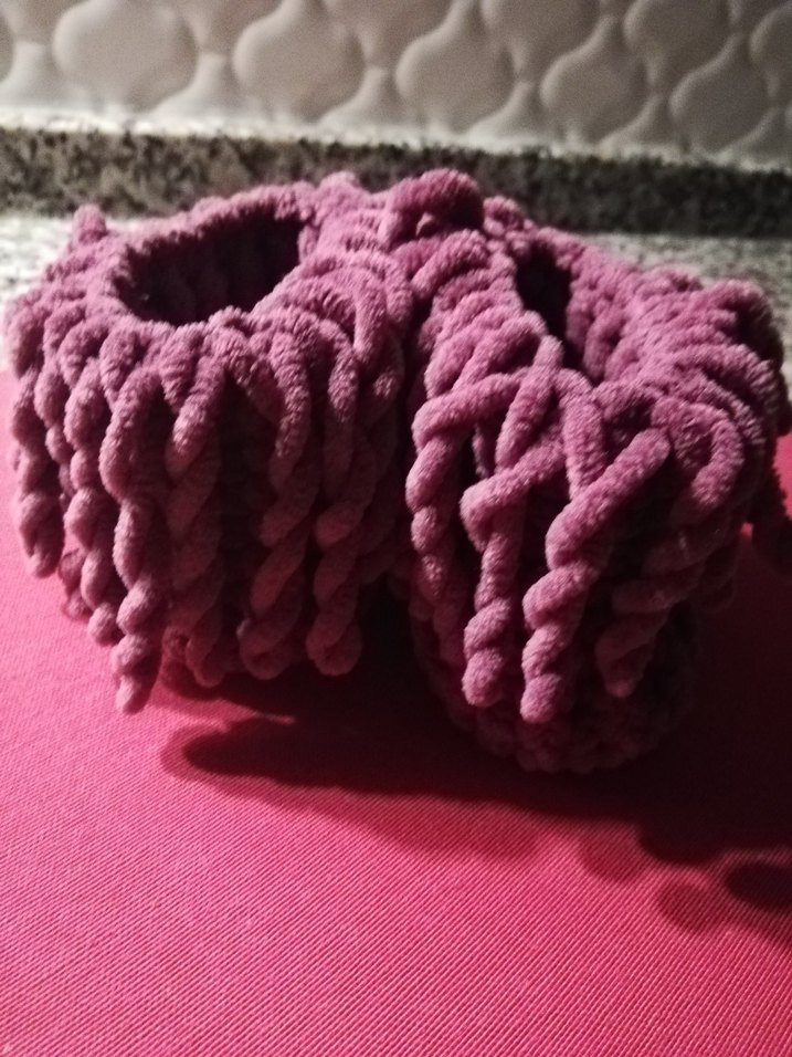 Mor Örgü Kız Çocuk Sıcak Terlik - Görsel 4