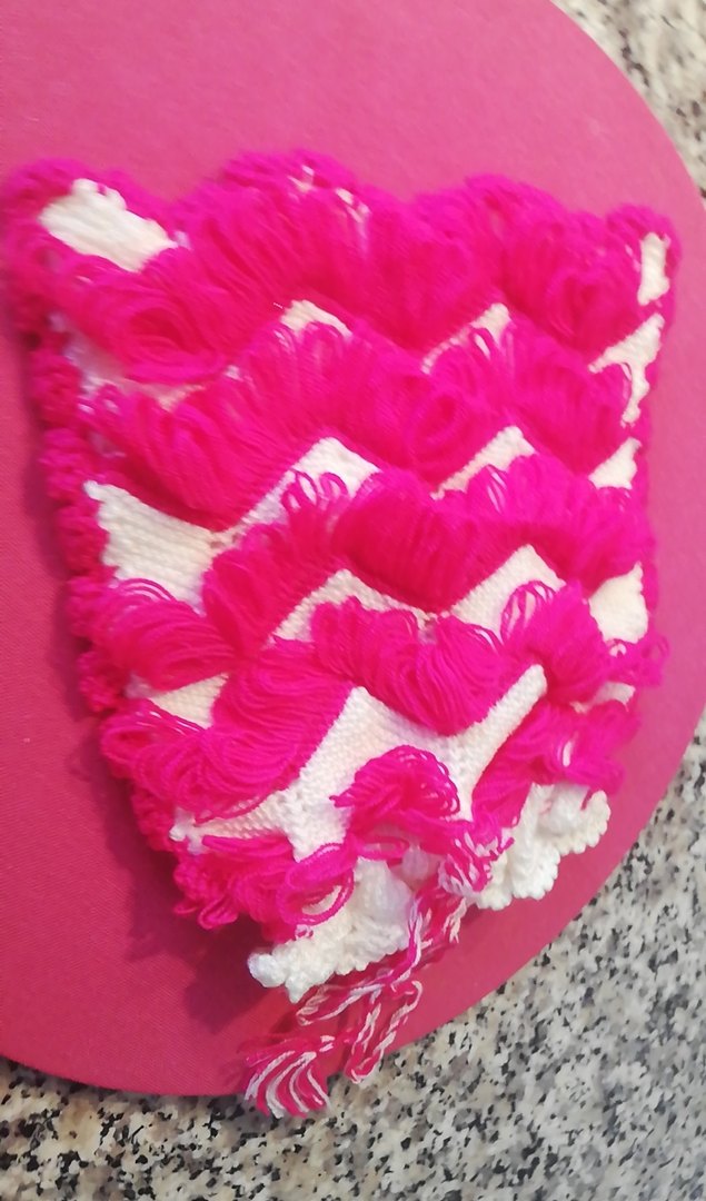 Banyo  için Pembe Nakışlı Fırfırlı kese - Görsel 3