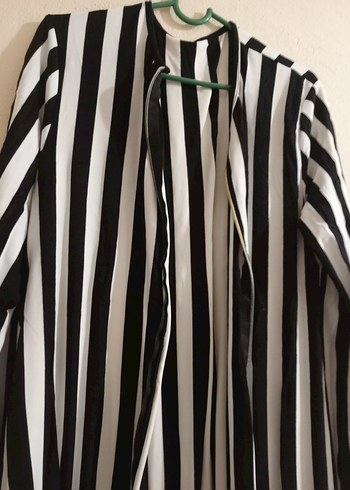 Uzun Zebra Desenli Kadın ince hirka - Görsel 3