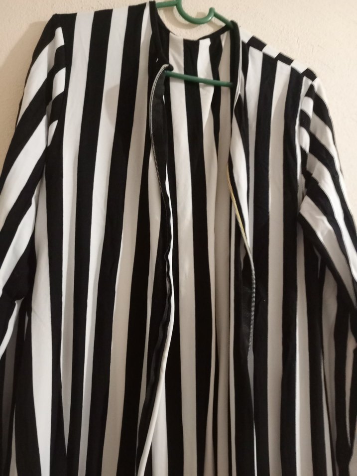 Uzun Zebra Desenli Kadın ince hirka - Görsel 3