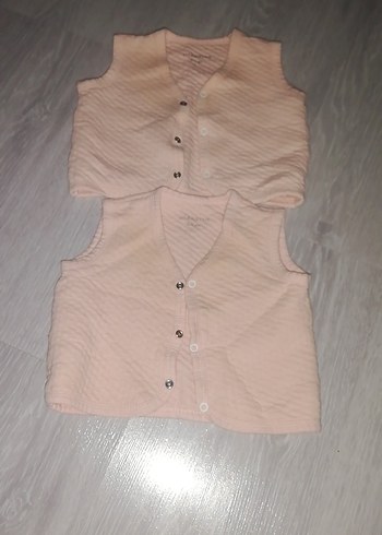 Kız Çocuk Pembe Kolsuz Keten Yelek 2 Adet - Görsel 2