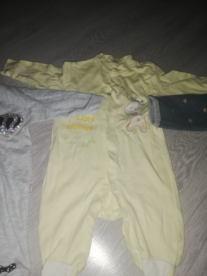 Nakışlı Gri Çocuk Uyku Tulumu 3 adet - Görsel 3