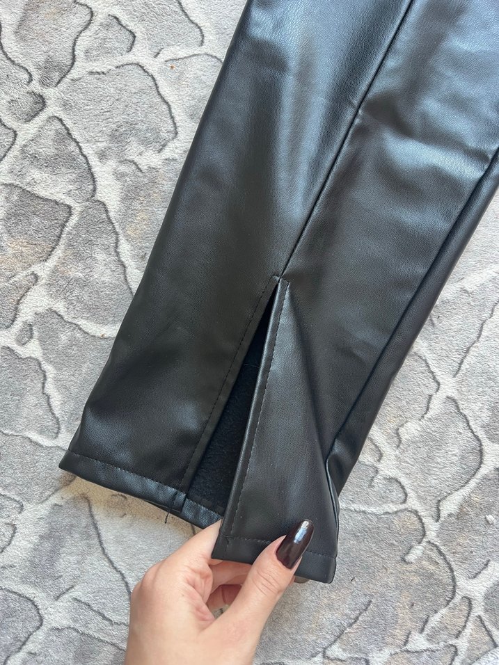 Siyah Deri Pantolon - Görsel 2