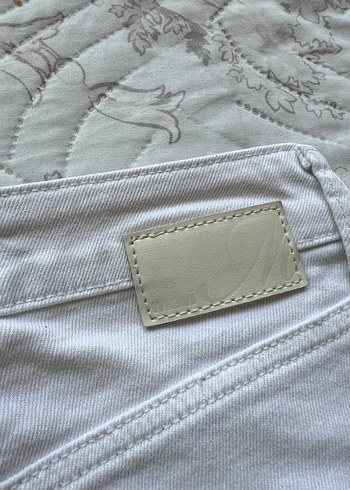 Beyaz Bol Paça Kot Pantolon - Görsel 6