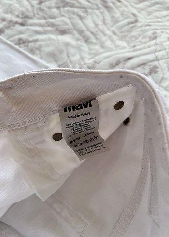 Beyaz Bol Paça Kot Pantolon - Görsel 4