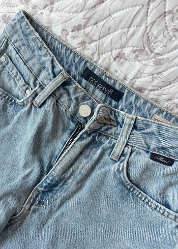34 Beden Mavi Geniş Paça Kot Pantolon