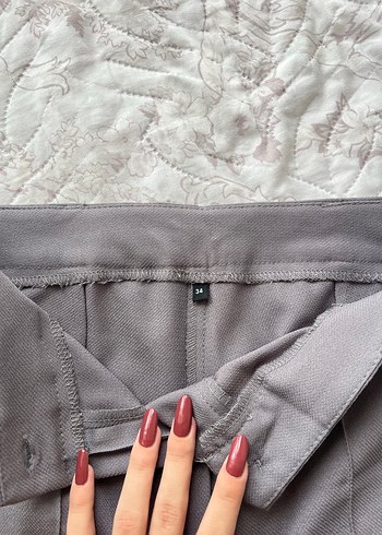 Gri Kadın Kumaş Pantolon - Görsel 3