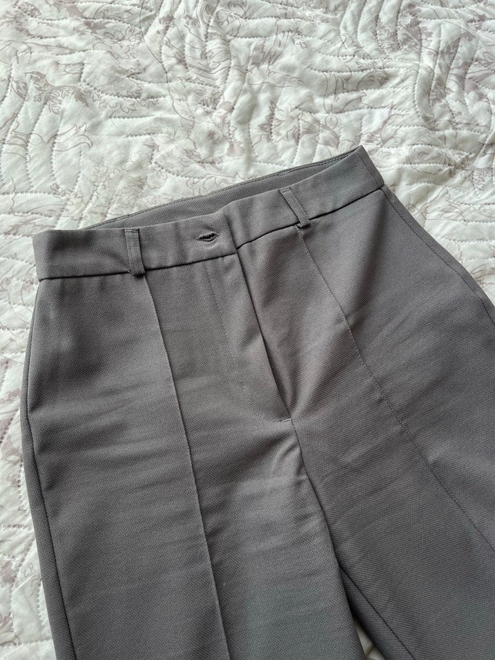 Gri Kadın Kumaş Pantolon - Görsel 2