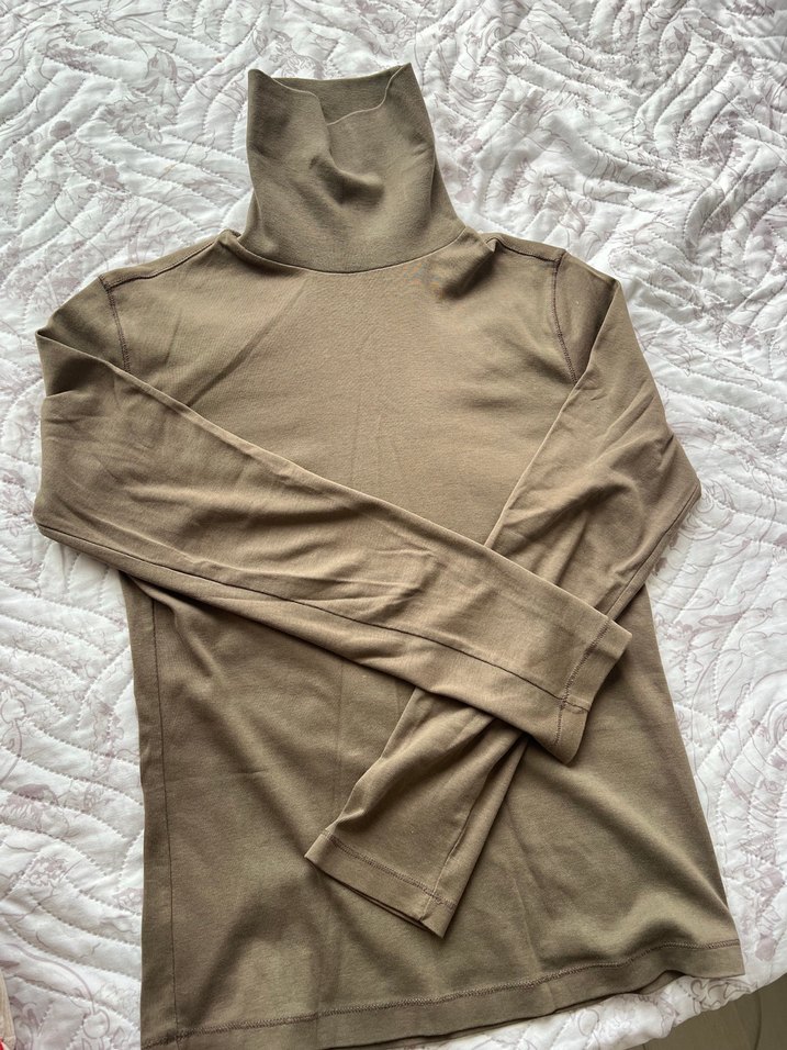 haki Kadın Boğazlı Uzun Kollu Triko - Görsel 2