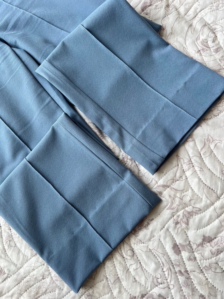 Kadın Mavi Kumaş Pantolon - Görsel 4