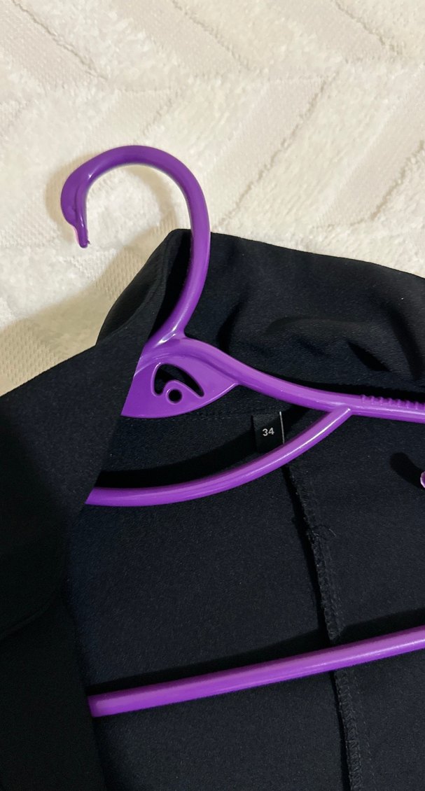 Düğmeli Siyah Uzun Kadın Kaban - Görsel 3