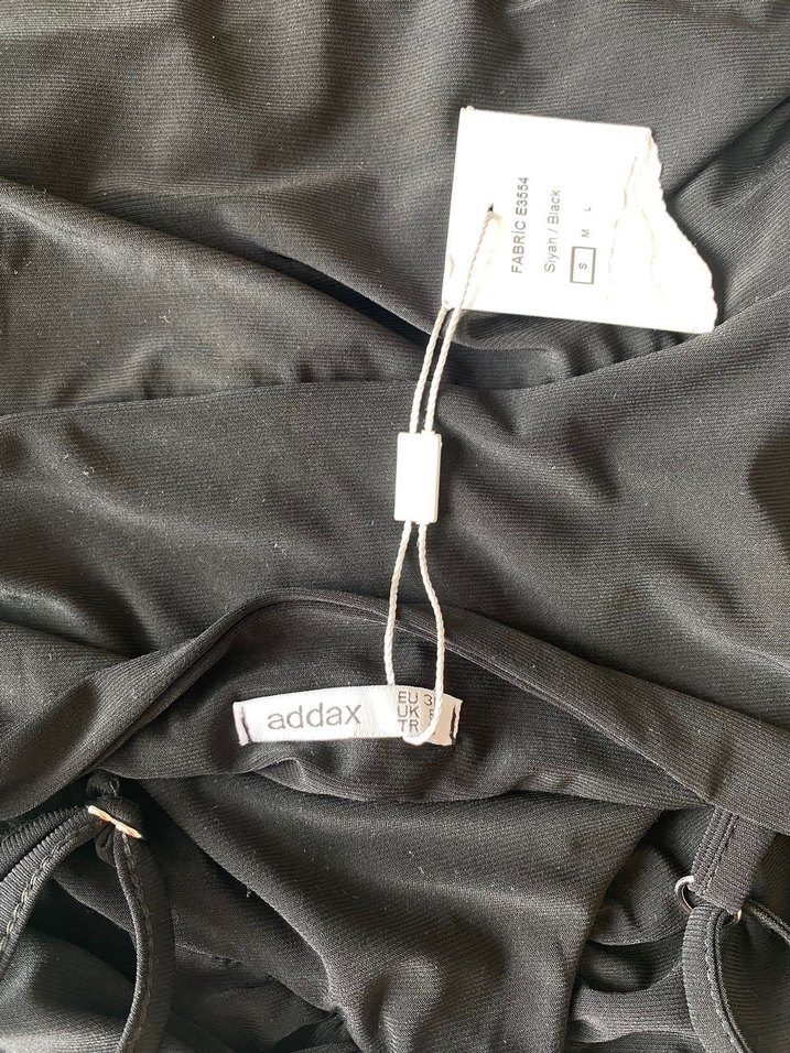 Siyah Straplez Midi Drapeli Kadın Elbise - Görsel 3