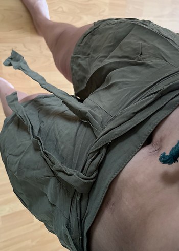 Bol Kesim Keten Şort - Görsel 3