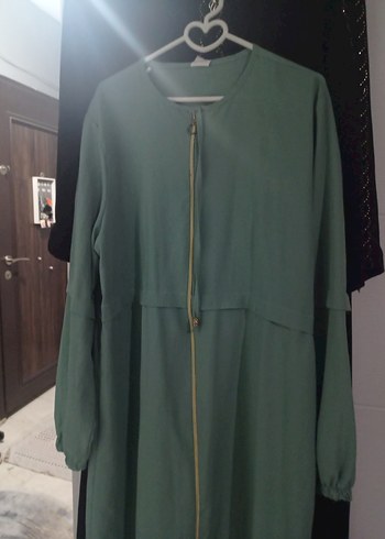 Uzun Kollu Fermuarlı Yeşil Salaş ferace sıfır - Görsel 7