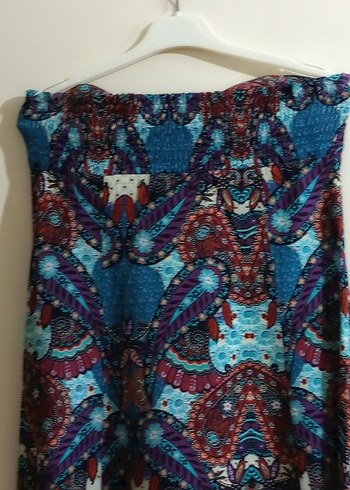 xl Beden çeşitli Renk Askılı, Desenli, Rahat Kesim Uzun Elbise
