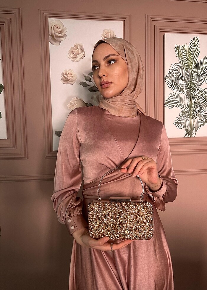 Kadın Bakır Taşlı Abiye Çanta - Görsel 2