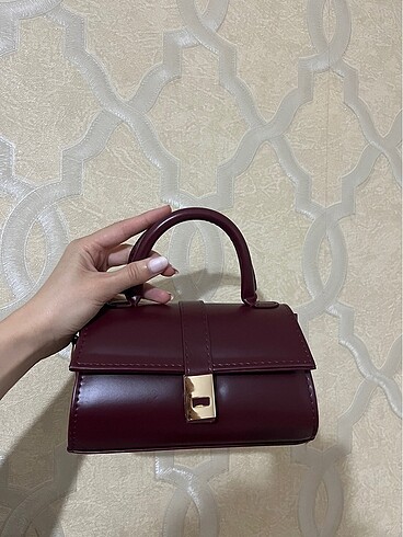 Kadın Bordo Çapraz ve El Askılı Çanta