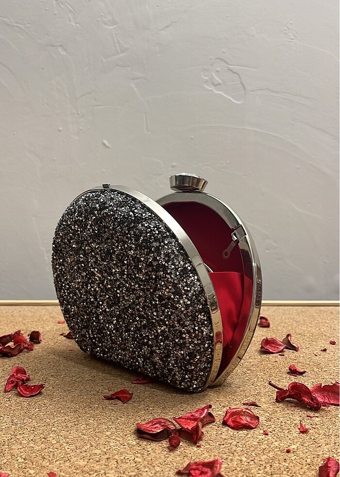 Kadın Antrasit Taşlı Abiye Çanta - Görsel 2