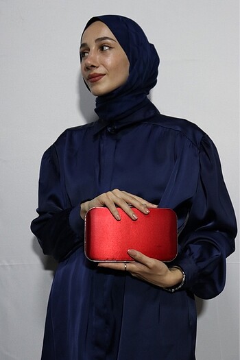 Kadın Kırmızı Boncuklu Abiye Çanta - Görsel 6