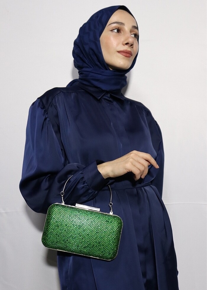 Kadın Yeşil Boncuklu Abiye Çanta - Görsel 5