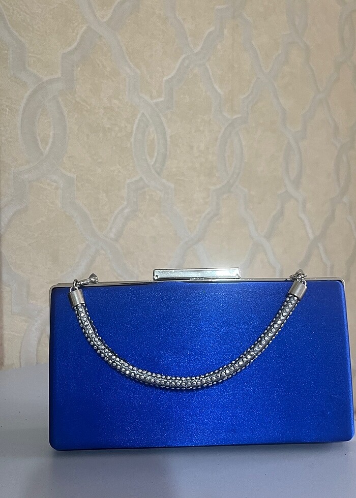 Kadın Mavi Desenli Abiye Çanta - Görsel 2