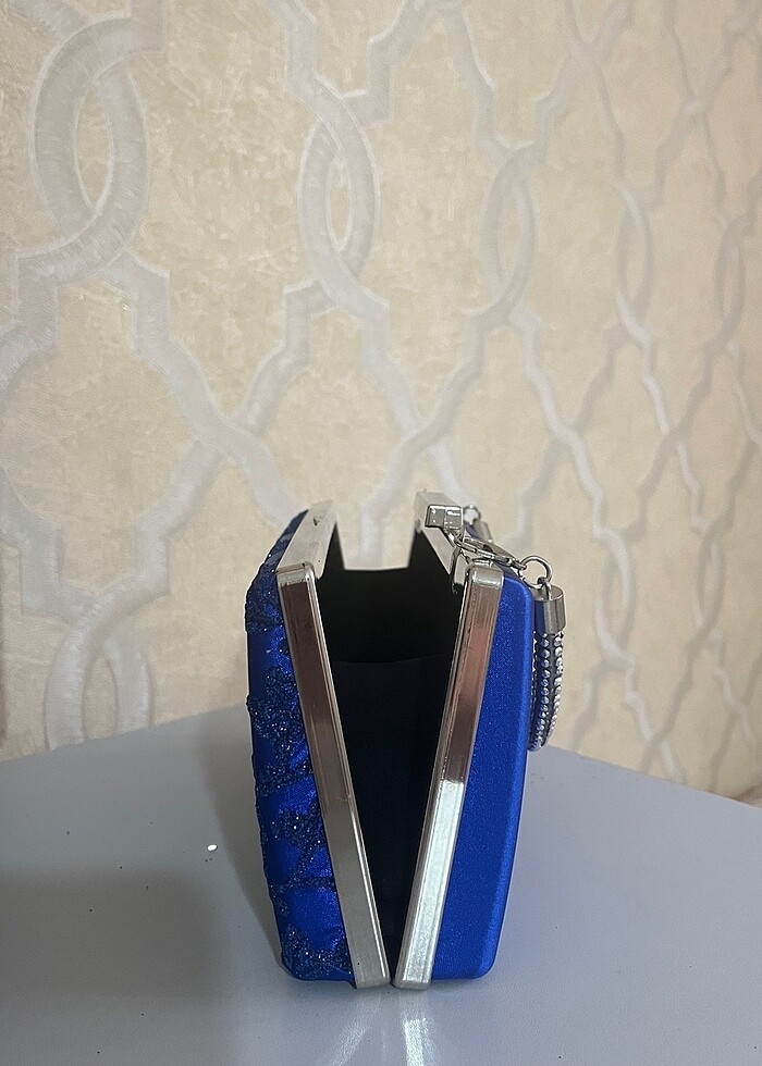 Kadın Mavi Desenli Abiye Çanta - Görsel 3