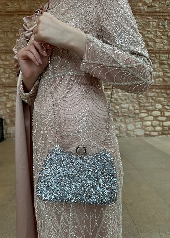 Gümüş Taşlı Abiye Kadın Çanta - Görsel 3