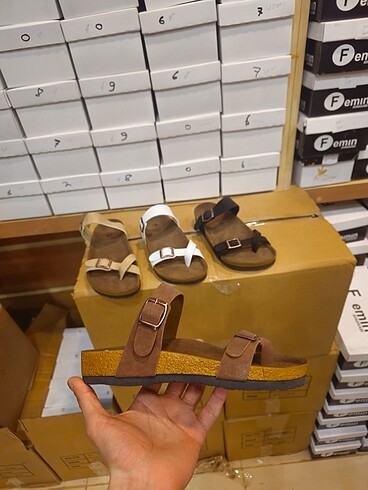 Birkenstock mayori terlik taba/siyah/beyaz/krem 38 numara