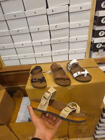 Diğer Birkenstock mayori terlik taba/siyah/beyaz/krem 40 numara
