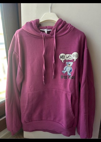 Koton Kız Çocuk Kapüşonlu Baskılı Pembe Sweatshirt - Görsel 3
