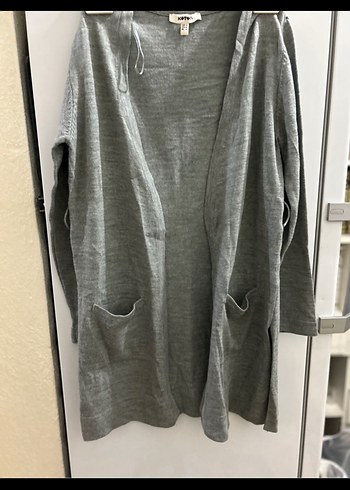 Koton Gri Uzun Kollu Kemerli Kadın Hırka - Görsel 2